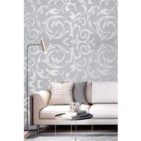 Living and Home 10M x 53Cm Non-Woven Wallpaper 3D Luxury Embossed Wallpaper Roll for Bedroom Living Room TV Background in Grey | Size: 10M x 53 cm