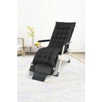 Living and Home 160 cm W x 50cm D Black Lounger Cushion Bench Cushion with Anti-Slip Cover