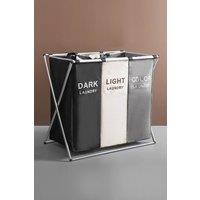 Living and Home 3 Compartments Bathroom Laundry Basket Large Detachable Dirty Clothes Organizer