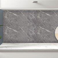 Living and Home 10Pcs Waterproof Self-Adhesive Marble Texture PVC Tile Stickers Livingroom Wallpaper in Grey