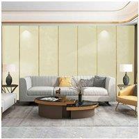 Living and Home 10pcs Self-Adhesive White Jade Marble Effect PVC Wall Panels Backsplash Stickers in Off-White