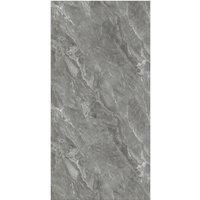 H&O Direct 10 Pcs Marbling PVC Wall Tile Rectangle Peel & Stick Waterproof BacksplashDark Grey in Dark Grey