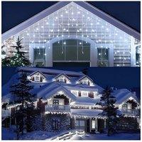 Living and Home 10M Solar-Powered LED Icicle String Lights with Remote Control in White