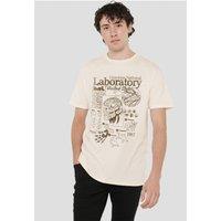 Stranger Things Hawkins Lab Mono T-Shirt, Natural in Beige | Size: 2XL