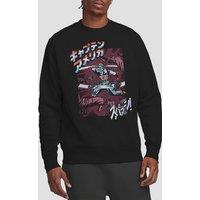 Marvel Captain America Retro Japanese Strike Sweatshirt, Black | Size: Large