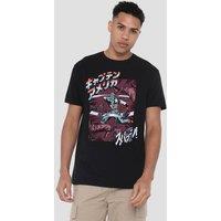 Marvel Captain America Retro Japanese Strike T-Shirt, Black | Size: 4XL