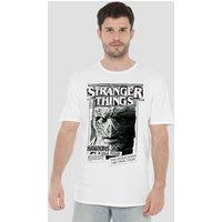 Stranger Things Newspaper Vecna T-Shirt, White | Size: 3XL