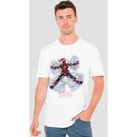 Deadpool Marvel Christmas Snow Angel T-Shirt, White | Size: 2XL