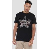 Stranger Things Demogorgon Flower Logo T-Shirt, Black | Size: Small