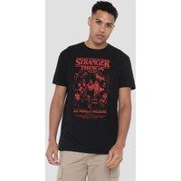 Stranger Things Mindflayer Group Horror Movie Poster T-Shirt, Black | Size: Small