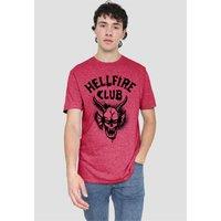 Stranger Things Hellfire Spray Logo T-Shirt, Red | Size: Medium