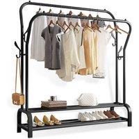 Dprodo Metal Garment Rack Freestanding Hanger in Black