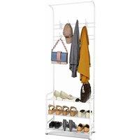 Dprodo 3-in-1 Hall Coat Rack Tree with Metal Fram in White