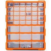 Dprodo 39-Drawer Plastic Drawer Storage Cabinet in Orange | Size: 600mm