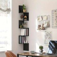 Dprodo Floating Wall Corner Shelf, Decorative Bookshelf in Black | Size: 1 Pack