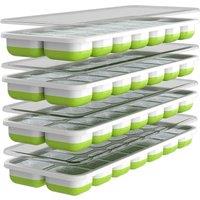 Oliver's Kitchen Ice Cube Tray Set of 4 with Lids in White