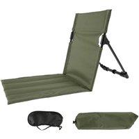 Hinsinc Portable Folding Beach Chair Lightweight Camping Floor Chair in Green