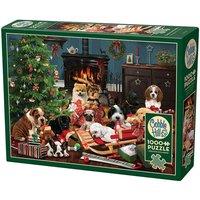 Cheatwell Games Cobble Hill Christmas Puppies 1000 Piece Puzzle