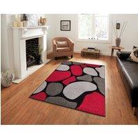 Smart Living Modern Hand Carved Multicolour Soft Thick Area Rug - Stone in Black | Size: 60 cm x 110 cm