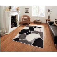 Smart Living Modern Hand Carved Multicolour Soft Thick Area Rug - Stone in Mid Grey | Size: 60 cm x 110 cm