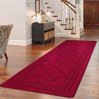Smart Living Tribela Heavy Duty Machine Washable Hallway Kitchen Non Slip Door Mat in Red | Size: 60 cm x 220 cm