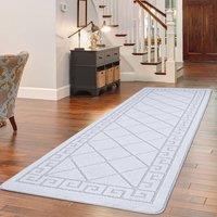 Smart Living Tribela Heavy Duty Machine Washable Hallway Kitchen Non Slip Door Mat in Silver | Size: 60 cm x 220 cm