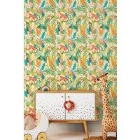 Hoopla Walls Animal Kingdom 10m Matt Wallpaper in Green