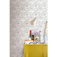 Hoopla Walls Animal Doodle 10m Matt Wallpaper in Black