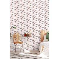 Hoopla Walls Strawberry Sprinkles 10m Matt Wallpaper in Red