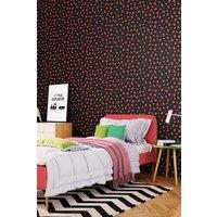 Hoopla Walls Strawberry Sprinkles 10m Matt Wallpaper in Black