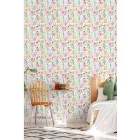 Hoopla Walls Bug Garden 10m Matt Wallpaper in Pink