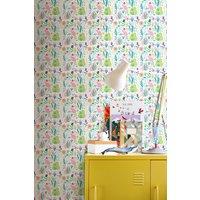 Hoopla Walls Bug Garden 10m Matt Wallpaper in Blue