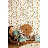 Hoopla Walls Safari Boogie 10m Matt Wallpaper in Pink