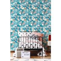 Hoopla Walls Ships Ahoy 10m Matt Wallpaper in Blue