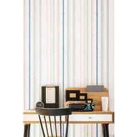Hoopla Walls Textured Stripe 10m Matt Wallpaper in Blue