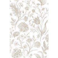 Hoopla Walls Floral Toile - Stone 10m Wallpaper in Brown