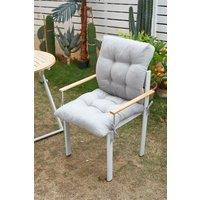 Living and Home Lawn Chair Garden Seat Cushion 110x50cm in Light Grey | Size: 110x50 cm