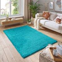 Smart Living Soft Fluffy 5cm Thick Pile Shaggy Area Rugs for Living Room, Bedroom in Teal | Size: 60 cm x 110 cm