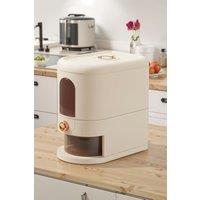 Living and Home 5KG Airtight Rice Dispenser Cereal Grain Storage Container w/ Measuring Cup in Cream