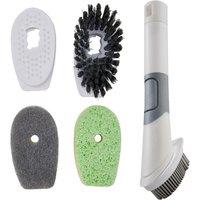 Living and Home 4 in 1 Dish Brush Kitchen Cleaning Tools with Detergent Dispenser in White