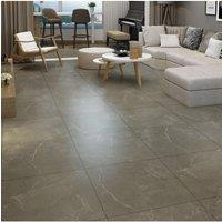 Living and Home 12Pcs Marble Texture Self-adhesive PVC Flooring Tile in Brown