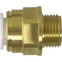 John Guest Brass Coupler 10mm X 1/2" Male BSP in Gold