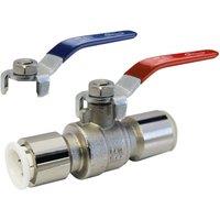 John Guest Reliance Valves 15mm Brass Bodied Pushfit Lever Ball Valve WRAS Approved in Silver