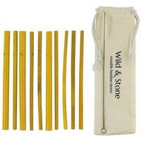 Wild & Stone Reusable Bamboo Drinking Straws 10 Pack in Brown