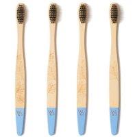 Wild & Stone Bamboo Toothbrushes Adult Firm Bristles 4 Pack in Blue