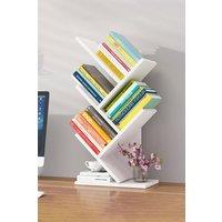 Living and Home 5 Tier Rustic Standing Tree Bookshelf in White