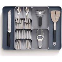 Living and Home 12-Compartment Expandable Cutlery Tray Drawer Organiser Kitchenware Storage in Grey