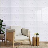 Living and Home 10pcs Peel and Stick White Marble Wall Sticker