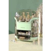 Large Capacity Cosmetic Storage Box With 2 Layers in Green