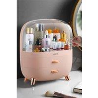 Makeup Cosmetic Organizer Storage Box With 2 Drawers in Pink